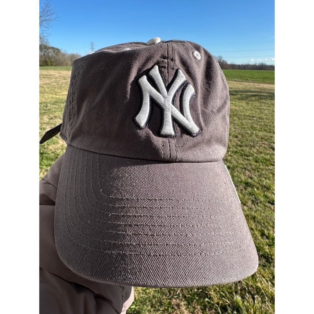 VTG New York Yankees 47Brand Hat Charco Gray Adjustable Baseball Cap MLB Dad Hat